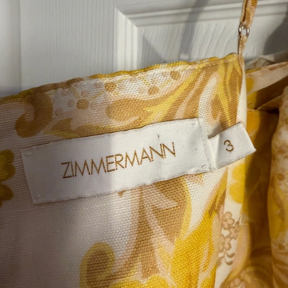 Zimmermann Postcard Bow Bodice Mini Dress. Yellow. No Belt. Size 3 US10 - Picture 9 of 16